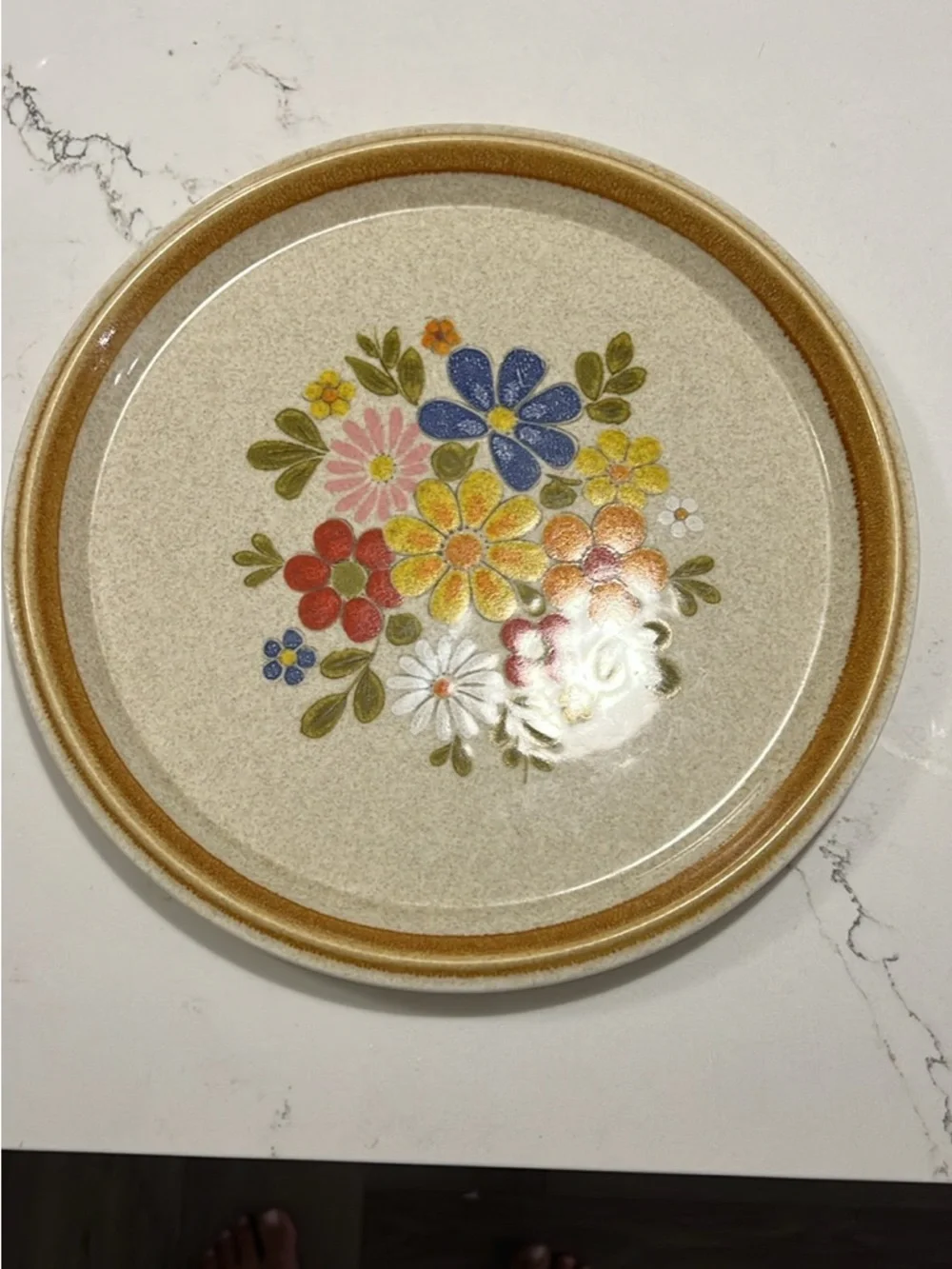 Vintage Mikasa Floral Stoneware Plate - Multicolor Bouquet